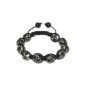 SilberDream Bracelet - Shamballa Bracelet 10 black zirconia balls - Bracelet Women and Men - SDA926 (Jewelry)