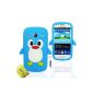 Penguin Silicone Case Cover Case For Samsung Galaxy Fame S6810 + Stylus + Screen Protector AOA Cases® (Blue) (Electronics)