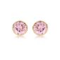 Carissima 9 carat yellow gold 7mm Round Pink Cubic Zirconia Earrings - 1.57.6799 (jewelry)