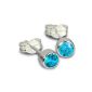 Silver Dream Ladies Earrings Cubic Zirconia Turquoise 925 silver stud earrings SDO503T (jewelry)