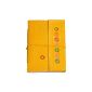 Yellow diary / notebook handmade by indiary of genuine leather and handmade paper - Flower - Yellow