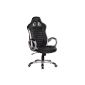Amstyle Sport Racer office chair - executive chair in black leather (Kitchen)