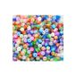 200 piece multicolor striped acrylic beads spacer beads 6 mm (Toys)