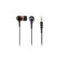 Ebest - Metallic 3.5 mm stereo in-ear headphones for Apple iPod MP3 MP4 iPhone smartphone.  Black & Brown (Electronics)