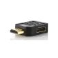 deleyCON HDMI Adapter Right Angle HDMI female / male [plated contacts] (Electronics)
