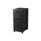 Sundis 4481003 Country Tour of storage with 3 drawers Black Polypropylene 38 x 30 x 65.5 cm (Kitchen)