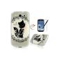 ZSTVIVA Silicon Silicone Cover Shell Case Skin Gel TPU Cover for Samsung Galaxy S3 S III i9300 GT-i9300 Painted painting series small black cat flower and butterfly pattern design bag shell Case Cover rear cell phone pocket + Flower Anti Dust Plugs + Stylus Touch Pen + mobile Screen Protector (Electronics)