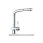 Franke Atlas single lever kitchen faucet mixer with extractable shower, stainless steel (Miscellaneous)