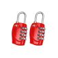 TRIXES X2 Padlock with TSA 4-digit code for suitcases and bags (Luggage)