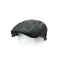 ililily Faux Leather Newsboy Cap Flat Pre-curved ivy Driver Hunting Hat (flatcap-513) (Textiles)