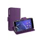 Zonewire® Sony Xperia Z2 Purple Bag PU Leather Wallet Case + Screen Protector, cleaning cloth (Electronics)