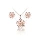 Fashion Plaza - Female Girl - Rose Gold Plated Crystal Flower Necklace Earring Jewelry overall S64 (Jewelry)
