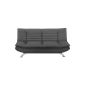 AC Design Furniture 47395 Sofa Jasper, fabric dark gray, chromed metal feet, lying area: approx 196 x 123 cm (household goods)