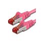 1aTTack.de network patch cable CAT 6 SSTP PIMF double shielded with 2 RJ45 15m - magenta (Accessory)