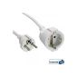 InLine grounded extension cord with child safety plug socket (7m) white (accessory)