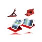 Box Deluxe Rotary 360 Extra fine Red for Samsung Galaxy Tab 3 7.0 T2100 P3210 (Landscape mode Portrait Book) and + PEN FILM OFFERED!  (Electronic devices)