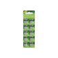 Alkaline button battery (manganese L44 / AG13 / L1154 / 357 / A 76) 10 pieces