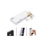 4 Accessories Luxury Romance Folio Case Bling Crystal Diamond Case Cover Flip Leather Magnetic Case For Sony Xperia Z1 L39h White + Screen Protector Film + Anti-Dust plug for 3.5mm earphone + Stylus for Touchscreen The (Electronics)