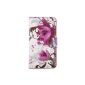 tinxi® PU Faux Leather Case for Nokia Lumia 630 bag Flipcase Cover shell Case Skin Stand function with card slot purple flower (Electronics)