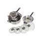 TecTake® 12 Piece Stainless Steel Saucepan Set with glass lid (household goods)