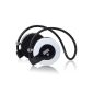 August EP615 - Wireless Headset Bluetooth V4.0 NFC - Audio Stereo Headset with Microphone Integrated Handsfree Kit - supra-aural headphones for smartphones, iPhone, iPad, PC, tablets ... (White) (Wireless Phone Accessory )