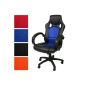 Office Chair - blue - leather and breathable mesh - adjustable - tilt - VARIOUS COLORS
