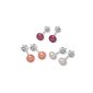 Valero Pearls Fashion Collection Ladies Set: 3 pairs of ear plugs High-quality freshwater cultured pearls approx 7 mm Button rose 925 sterling silver 60,020,077 (jewelry)