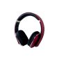 August EP650 Bluetooth NFC headphones - Wireless Stereo Headset Speakerphone, built-in microphone, 3.5mm audio input and battery - with leather ear pads - Compatible with mobile phones, iPhone, iPad, laptops, tablets, smartphones, etc. (Red) (Electronics)