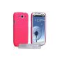Samsung Galaxy S3 Case Hot Pink Mesh Hard Case with screen protector and polishing cloth (Electronics)