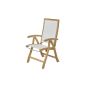 High-back chair Fremont teak natural pearl Textilene teak folding chair