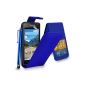 Huawei Ascend Y550 - Flip Leather Case Cover + Stylus Touch Cover + Screen Protector & polishing cloth (Blue) (Electronics)
