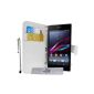 Luxury Wallet Case Cover White for Sony XPERIA Z1 and 3 + PEN FILM OFFERED!  (Electronic devices)