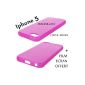 JECO silicone gel protection shell for Iphone 5 5g 5s semi translucent Rose + 3 screen films (Electronics)