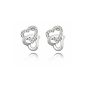 Woman Earrings Hearts Intertwined - Crystal - White (Jewelry)