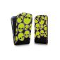 ! OOH COLOR® EXC for iPhone 5 and 5S - FAL012 Alien Faces - Alien Skull Case Cover Wallet Book Style Print stylish soft case with magnetic closure pattern