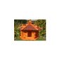 Deko-Shop-Hannusch NR16 Birdhouse bird style house made of logs with red roof skylights (Miscellaneous)