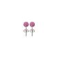 Piercing Stud Earrings with crystals 6MM - Rose -Silver 925 - of silver earrings (Jewelry)