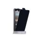 Yousave Accessories HU-AW01-Z069 genuine leather flip case for Huawei Ascend P6 Black (Wireless Phone Accessory)