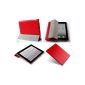 Invision ® iPad New 4 (with Retina Display) iPad 3 & iPad 2 Case Bag in Red - Front & Back Protection Magnetic Smart Cover with wake & auto-sleep function - Full Grade leather (PU) with Satin Inner Cloth smooth (electronic)