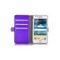 JAMMYLIZARD | Deluxe Leather Look Folio for Samsung Galaxy S2, Purple (Wireless Phone Accessory)