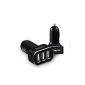 EasyAcc® 3 USB Car Charger 26W 5.1A aluminum panel Compact Design Car Charger Car Charger Car Charger for iPhone iPad Samsung Galaxy Asus HTC Huawei Android Smartphones Tablet Pc Gopro Bluetooth Speaker Mp3 Mp4 Power Bank - Black (Wireless Phone Accessory)