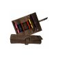 Stifteetui Schlamperrolle Stifterolle Pencilcase leather 850-25 brown Freiherr von MALTZAHN (Textiles)