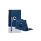 SMARTPHONEZ_UK Swivel Leather Case 360 ​​+ screen protector for Apple iPad 2/3/4 blue