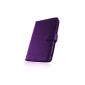NAVITECH - Leather Flip Case bycast purple color, perfect for protection and transport for the MID 7C - 7 inch - of MAPMAN (Electronics)