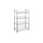 Metaltex 343014039 Monaco-purpose shelf, 4-storey, 41 x 23 x 80 cm, silver (household goods)