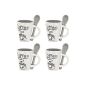 -Safe Service Espresso Coffee Spoons Coffee Mugs 4 Deluxe Grey