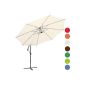 Parasol deported octagonal Beige - with crank and support for slabs - Ø 3.5 m - 2.55 m (H) - water resistant polyester - VARIOUS COLORS