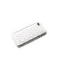 Quilted Leather Pouch Case - Luxury Model For Apple Iphone 4 / 4S - White