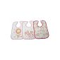 Baby Bib for girl with floral motif and Velcro, children bibs (3 pieces) (Baby Product)