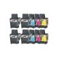 Start - 10 compatible ink cartridge replaces LC-900 Black, Cyan, Magenta, Yellow, for Brother DCP-110C, DCP-115C, DCP-116C, DCP-117C, DCP-120C, DCP-310CN, DCP-315CN, DCP-340CW, MFC-210C, MFC-215C, MFC-410CN, MFC-420CN, MFC-425CN, MFC-3240C, MFC-3340CN, MFC-5440CN, MFC-5840CN, MFC-610CLN, MFC-610CLWN, MFC 610CN, MFC-615CL, MFC-620, MFC-620CLN, MFC-620CN, MFC-640CW, MFC-820CW, MFC-830CLN, MFC-830CLWN, Fax-1835C, Fax-1840C, Fax-1940CN, Fax-2440C ( office supplies)